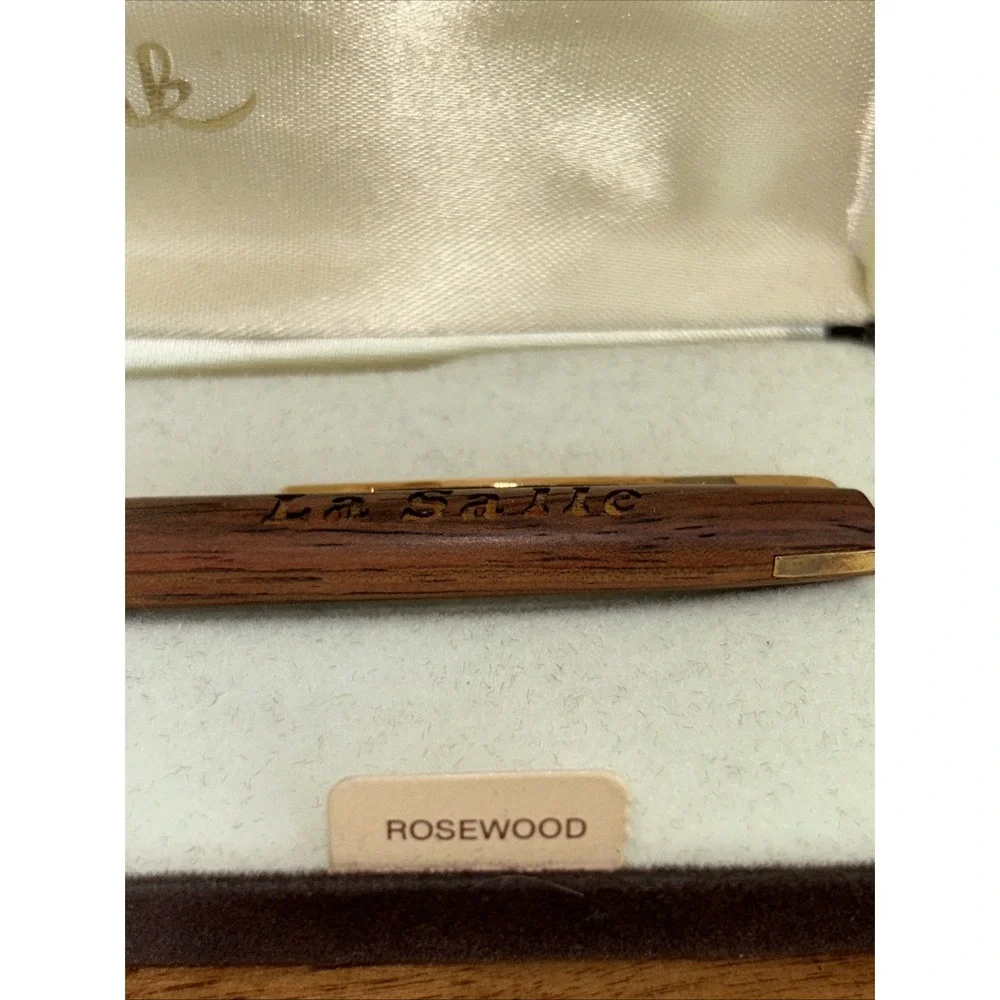Vtg Rosewood Pen La Salle Engraved Hallmark